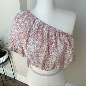Banana Republic Floral One Shoulder Top Small Petite Fairygoth pastel feminine